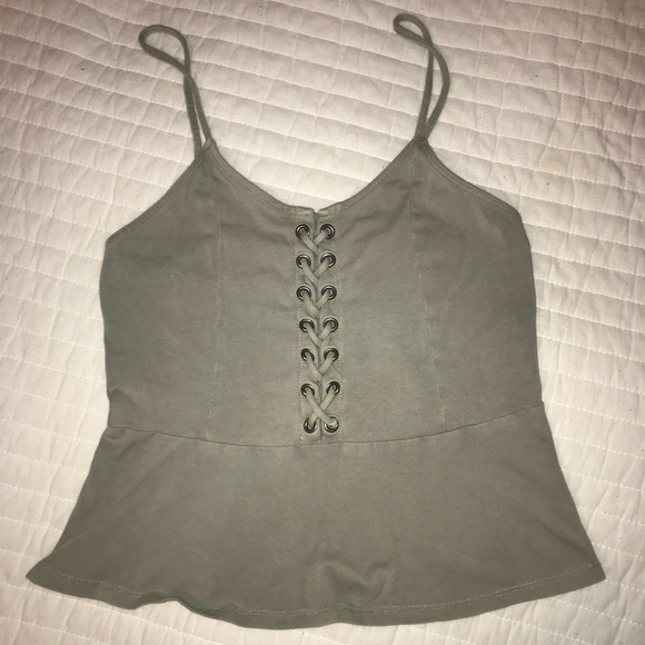 American Eagle Green Tank w/ Lacing - Picture 1 of 1